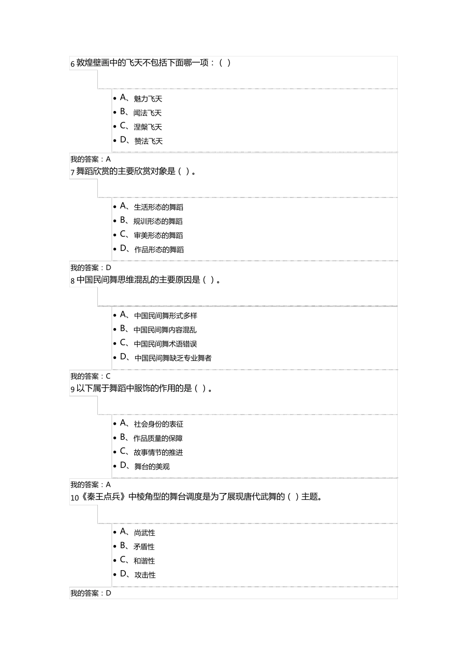 尔雅通识舞蹈鉴赏考试答案_第2页