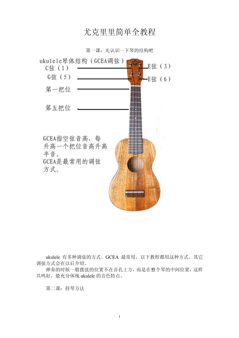 尤克里里简单全教程_第1页