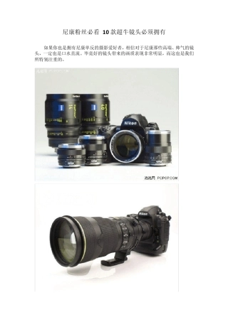尼康10款超牛镜头