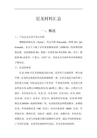 尼龙材料汇总