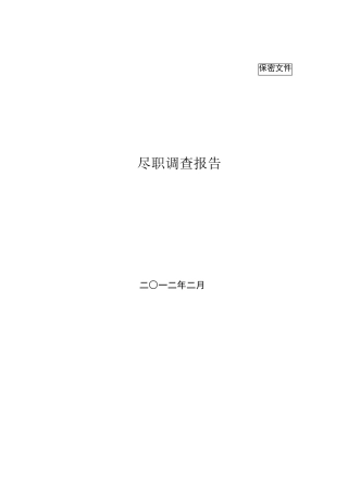 尽职调查报告清单