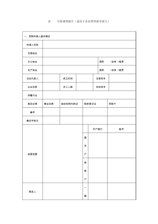 尽职调查报告表
