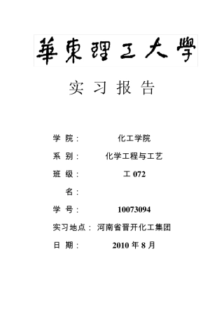 尿素的生产工艺报告