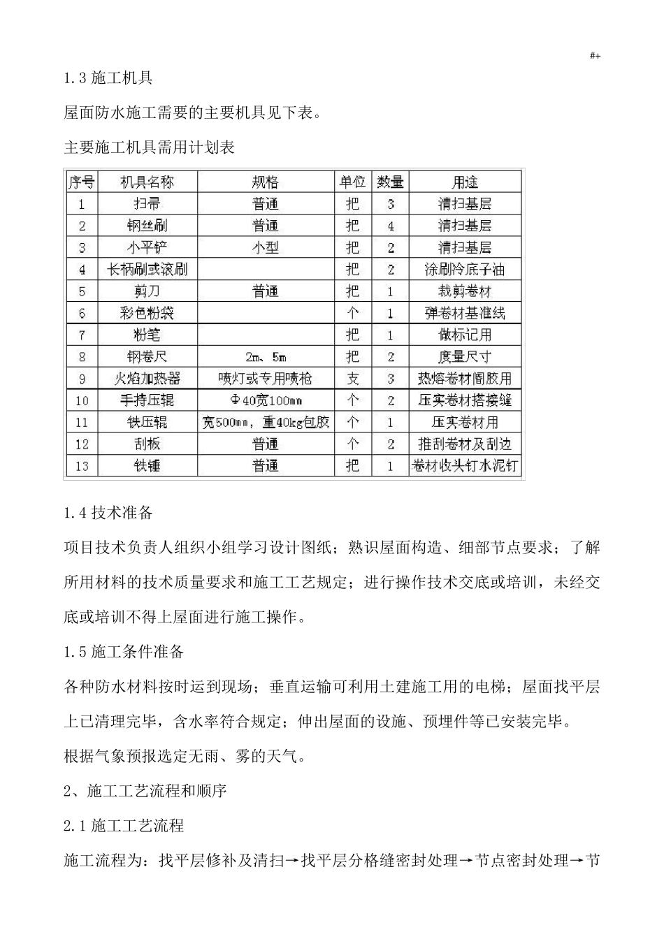 屋面SBS卷材防水施工工艺标准_第2页