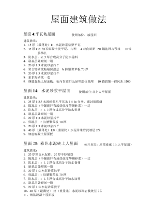 屋面建筑做法