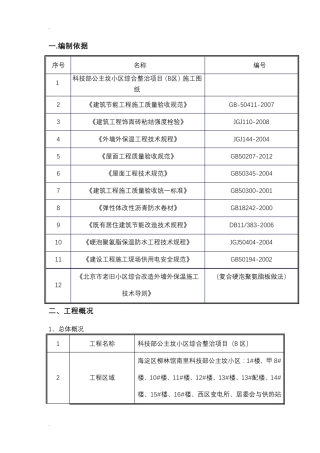 屋面施工组织设计(老旧小区改造项目)