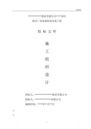 屋面防雷工程施工组织设计