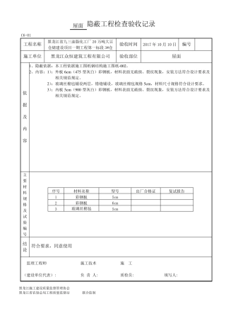 屋面隐蔽(含内容)钢结构