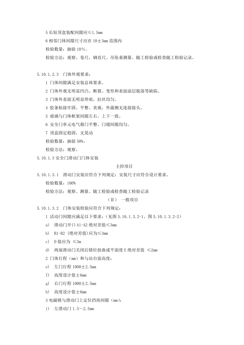 屏蔽门验收标准行业规范(重要)_第2页