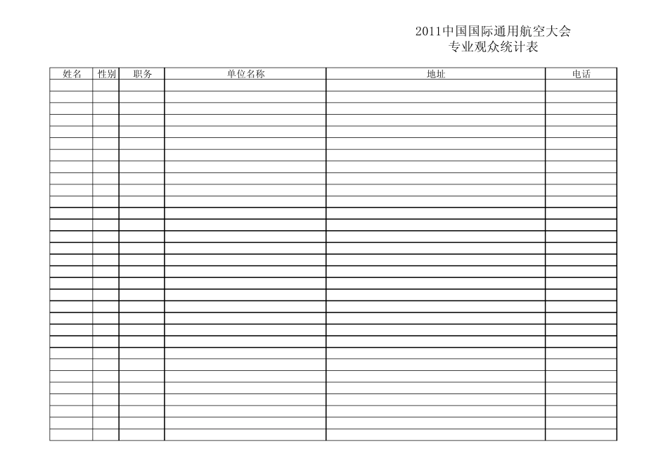 展会专业观众登记表_第1页