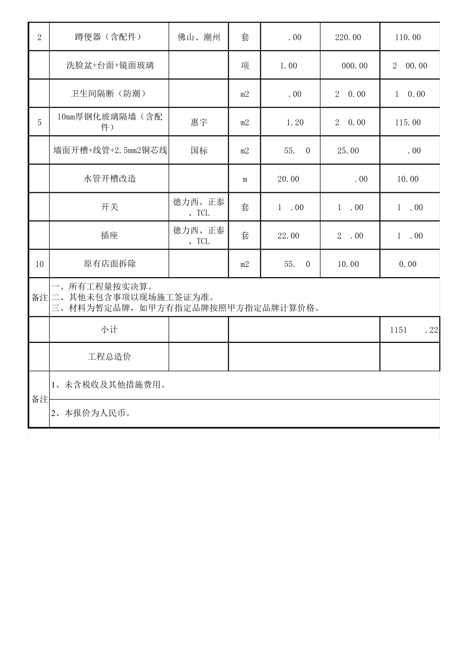 展厅装修报价表_第3页