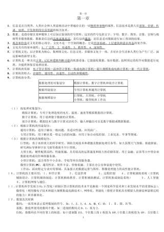 山东专升本公共课计算机92分自我总结必背知识点(我当时背的滚瓜烂熟哦)第一章