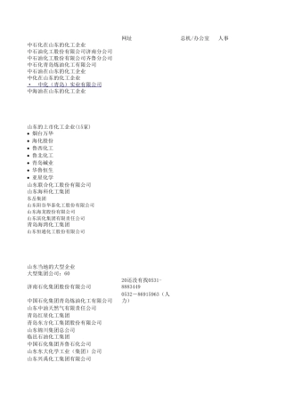 山东化工企业排名