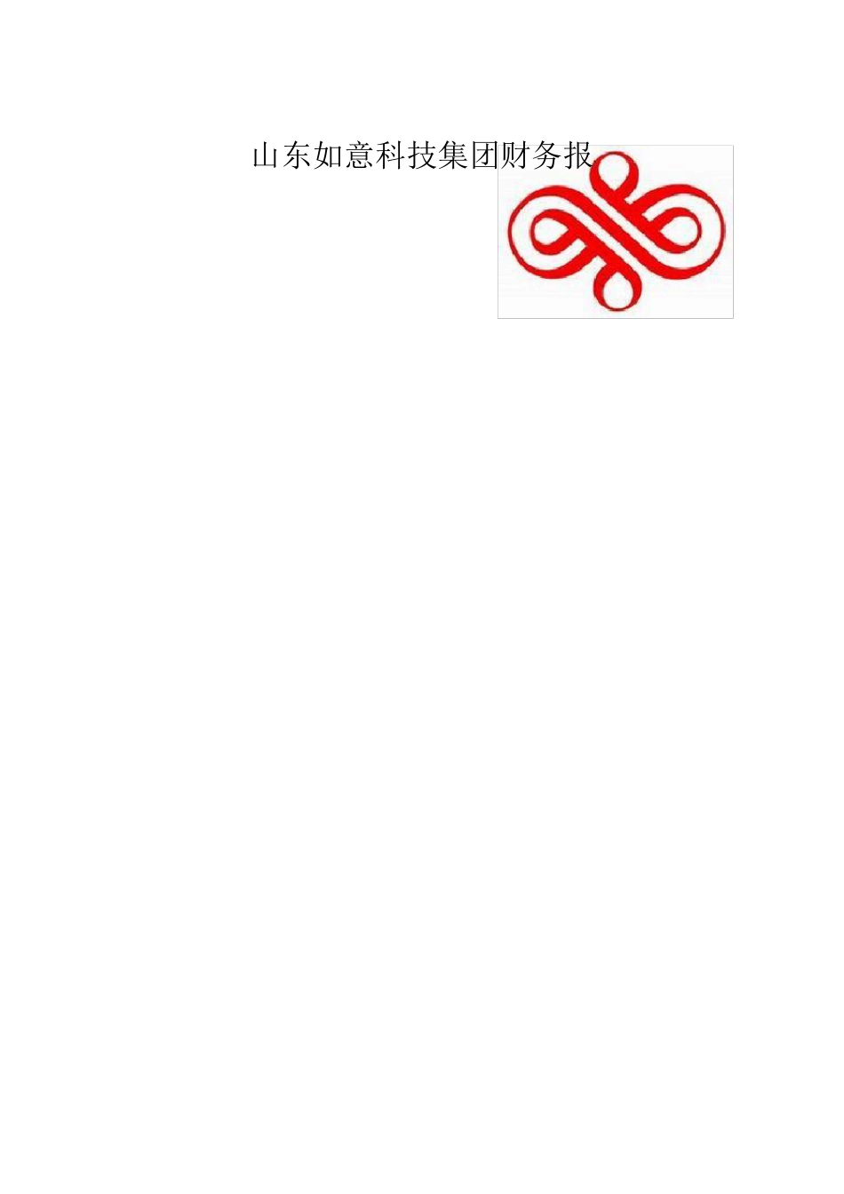 山东如意科技集团财务报告_第1页