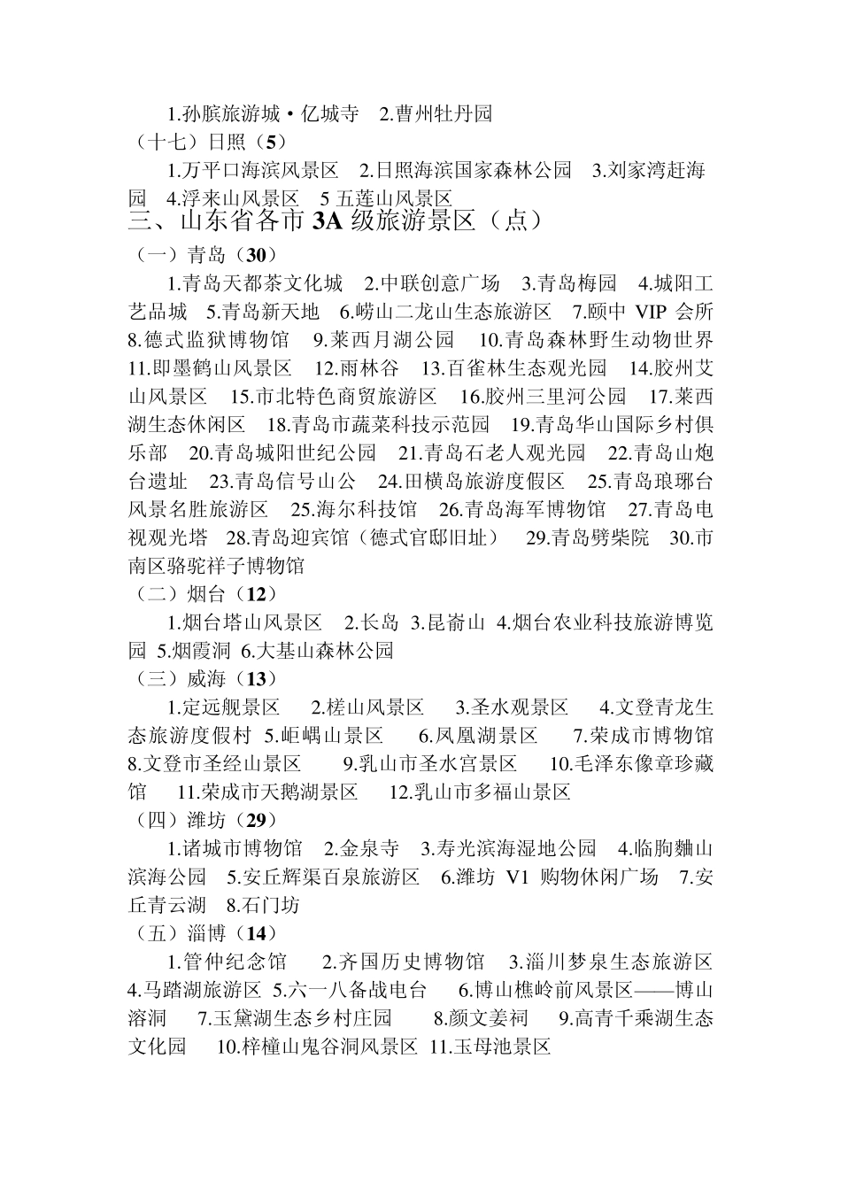 山东省3A4A5A级旅游景区_第3页