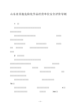 山东省其他危险化学品经营单位安全评价导则