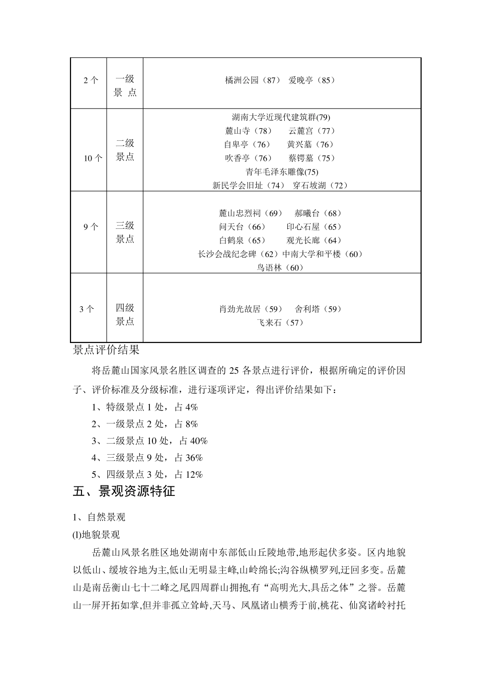 岳麓山国家风景名胜区风景资源调查及评价报告_第3页