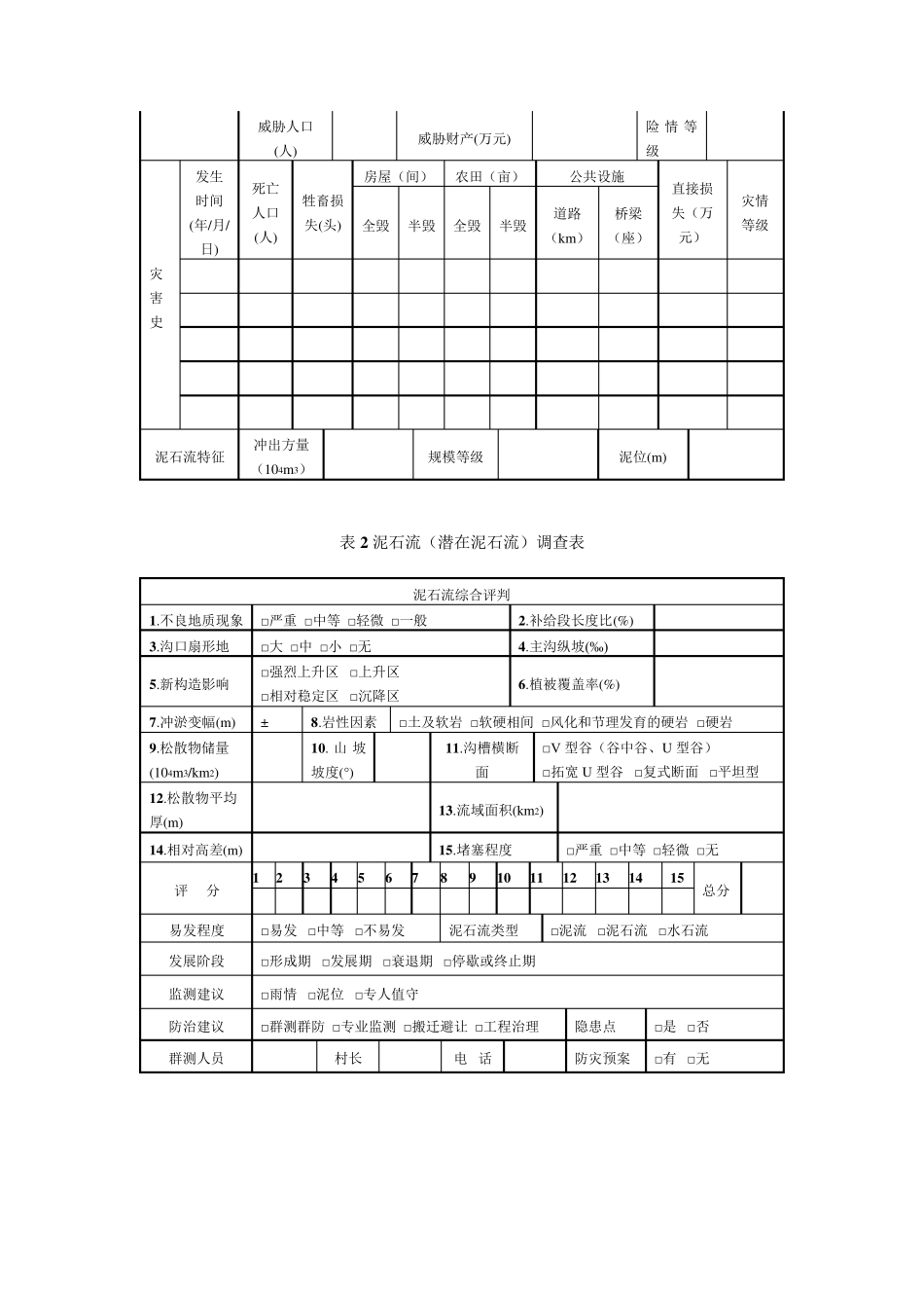 崩塌(危岩体)、泥石流规模级别划分标准_第3页