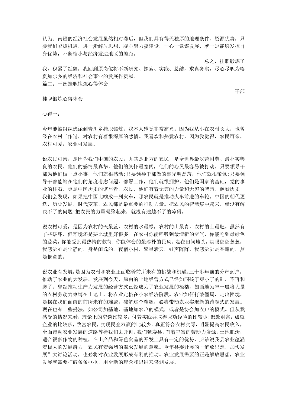 干部挂职锻炼心得体会_第2页