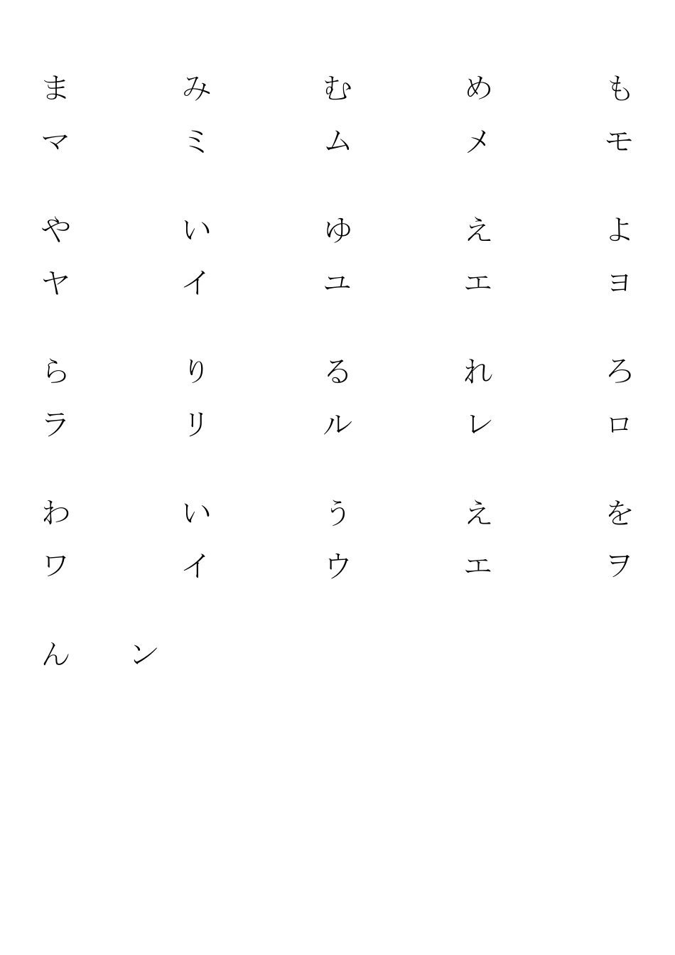 平假名和片假名对照平假文大全_第2页