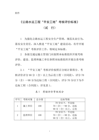 平安工地考核评价标准