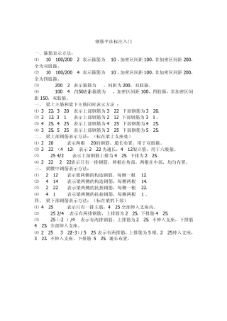 平法标注钢筋解析
