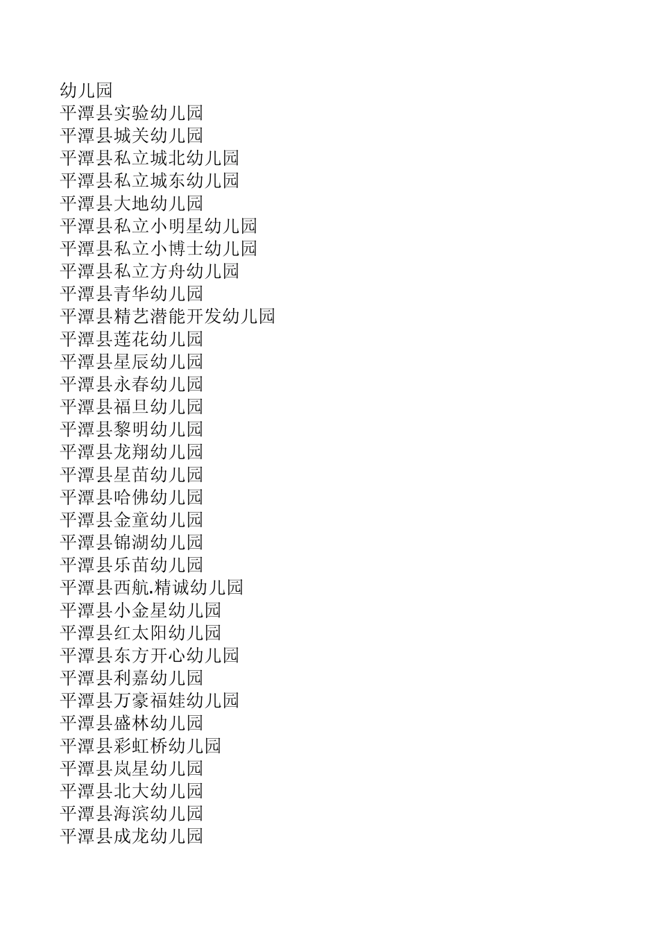 平潭目前最全的公立和私立幼儿园_第1页