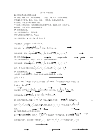 平面向量知识点归纳