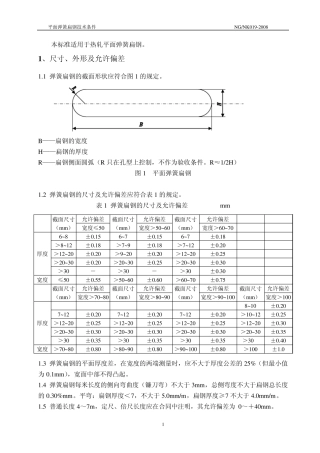 平面弹簧扁钢技术条件内容