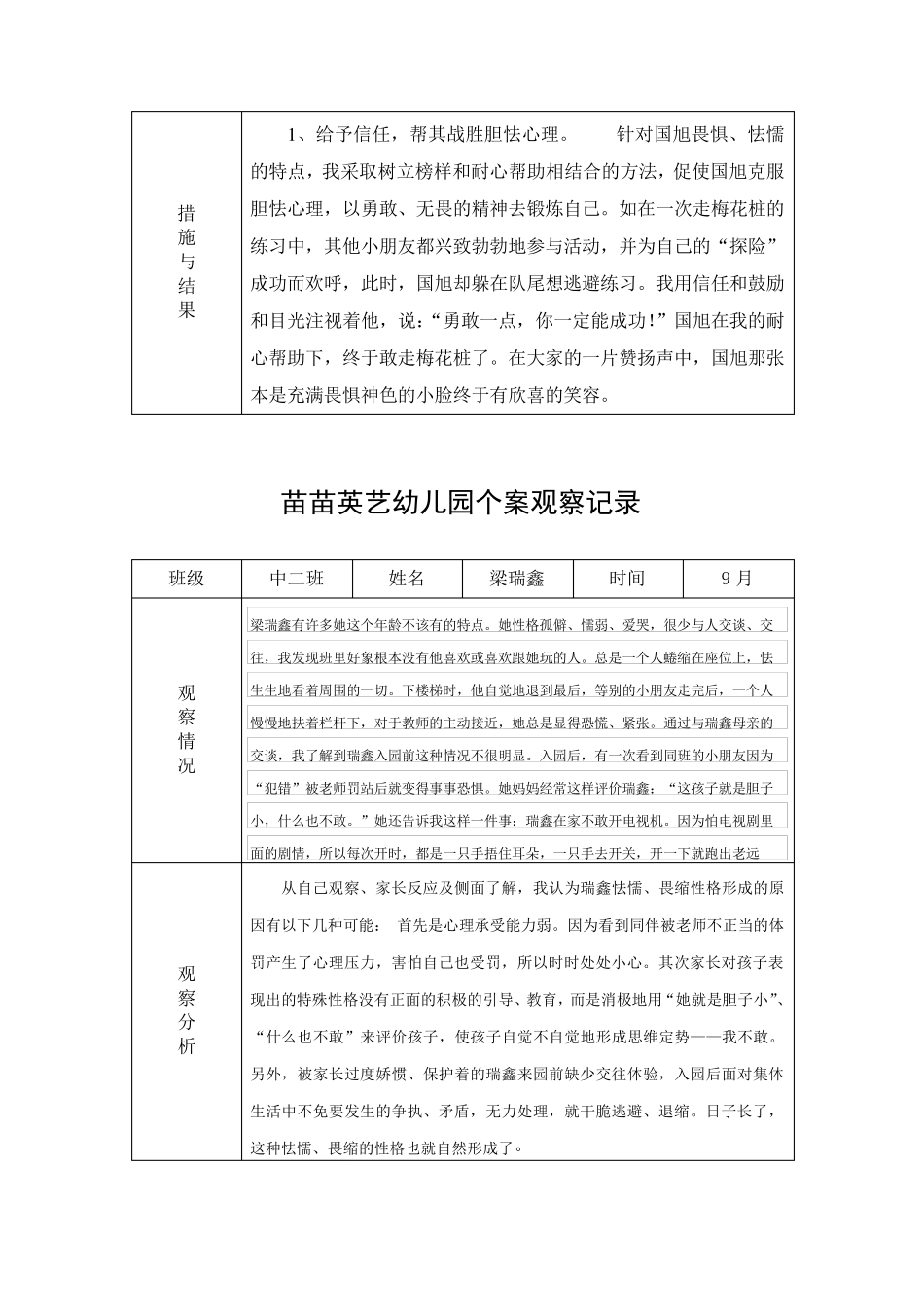 幼儿园中二班个案观察记录_第3页