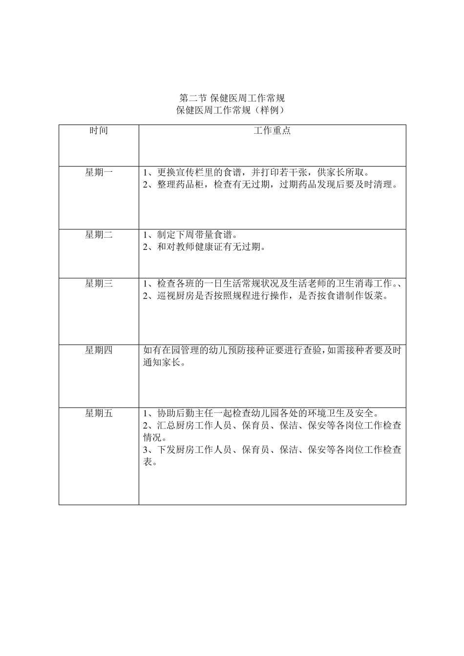 幼儿园保健医一日生活常规流程_第2页