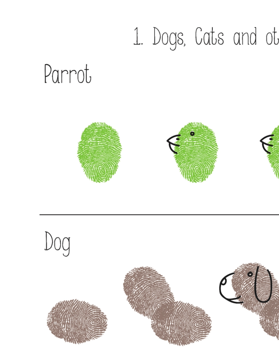 幼儿园儿童手指画指印画涂色画幼儿涂鸦指纹画高清PDF可打印_第3页