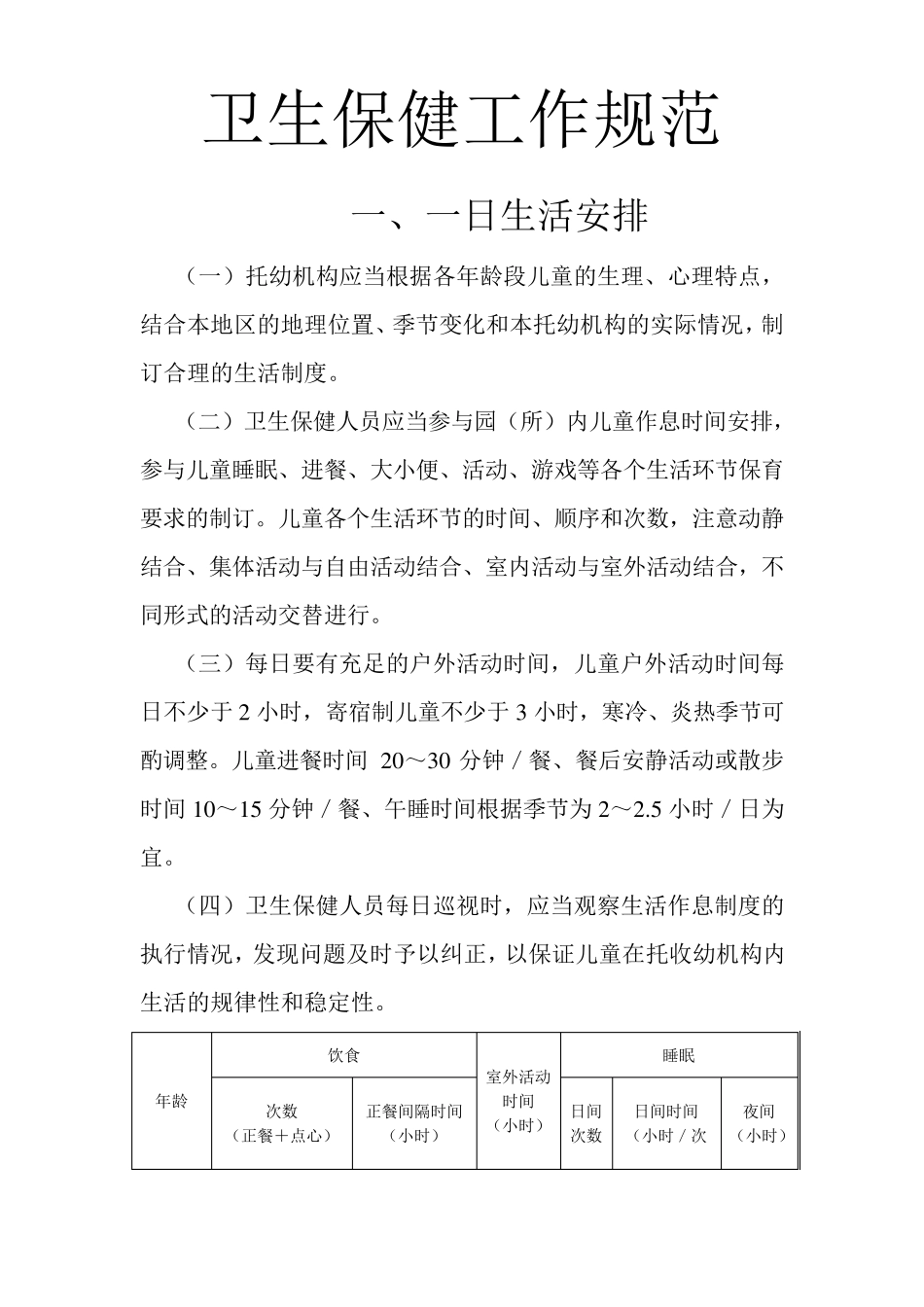 幼儿园卫生保健工作规范全_第1页