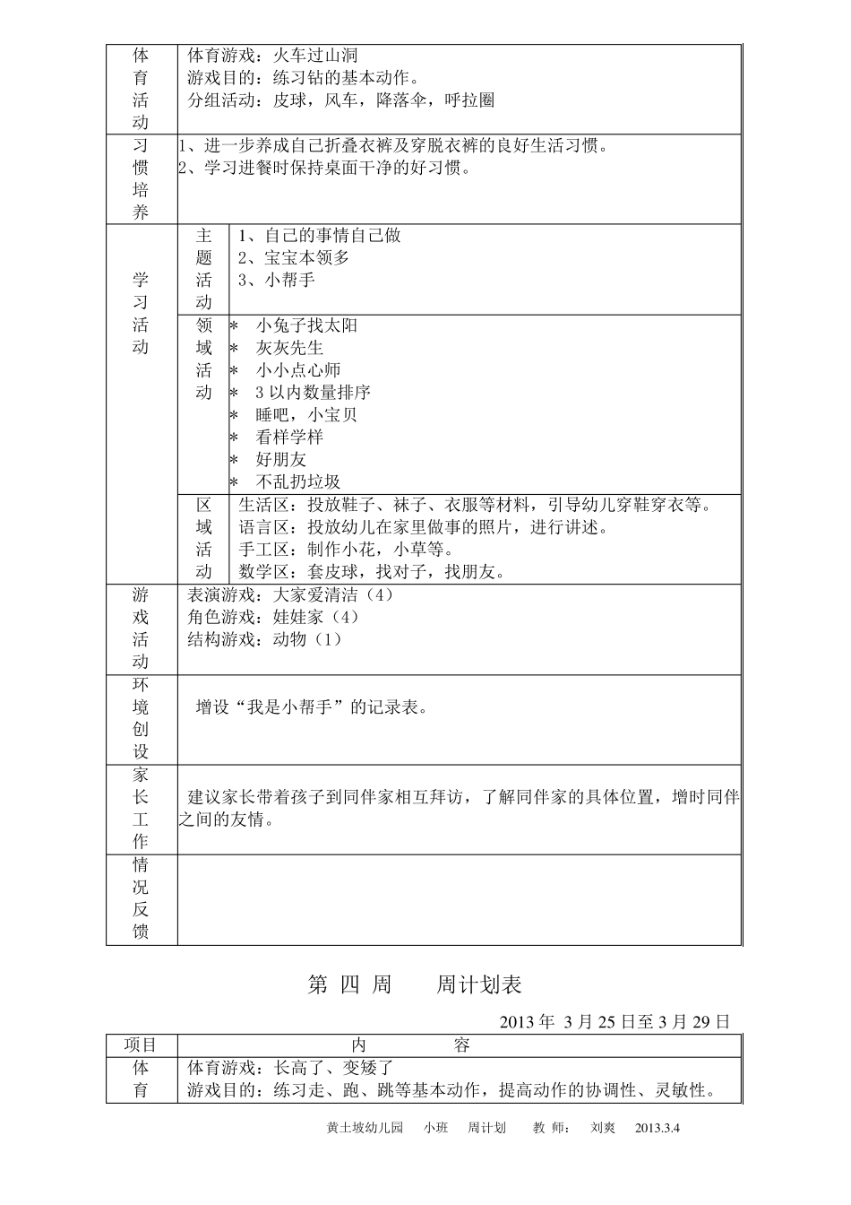 幼儿园小班下学期周计划_第3页
