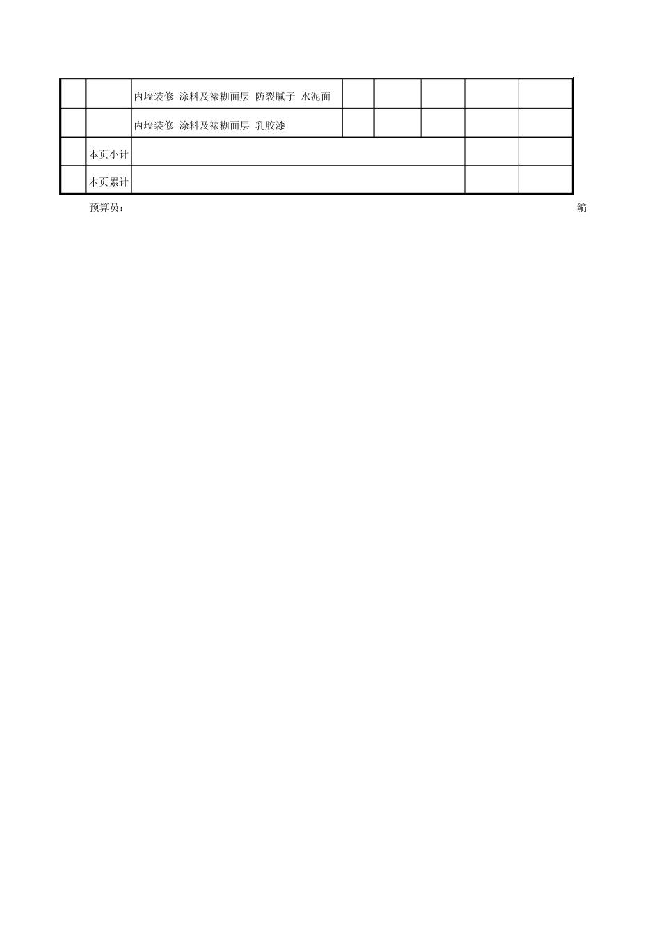 幼儿园工程预算表装修部分2009_第2页