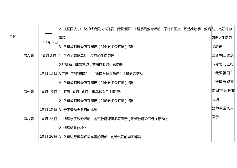 幼儿园第一学期行事历_第3页