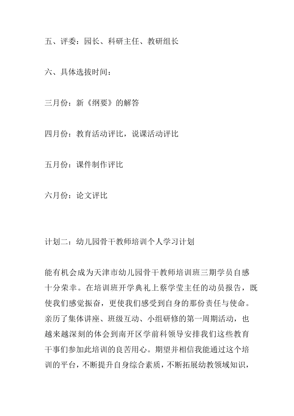 幼儿园骨干教师培养计划_第3页