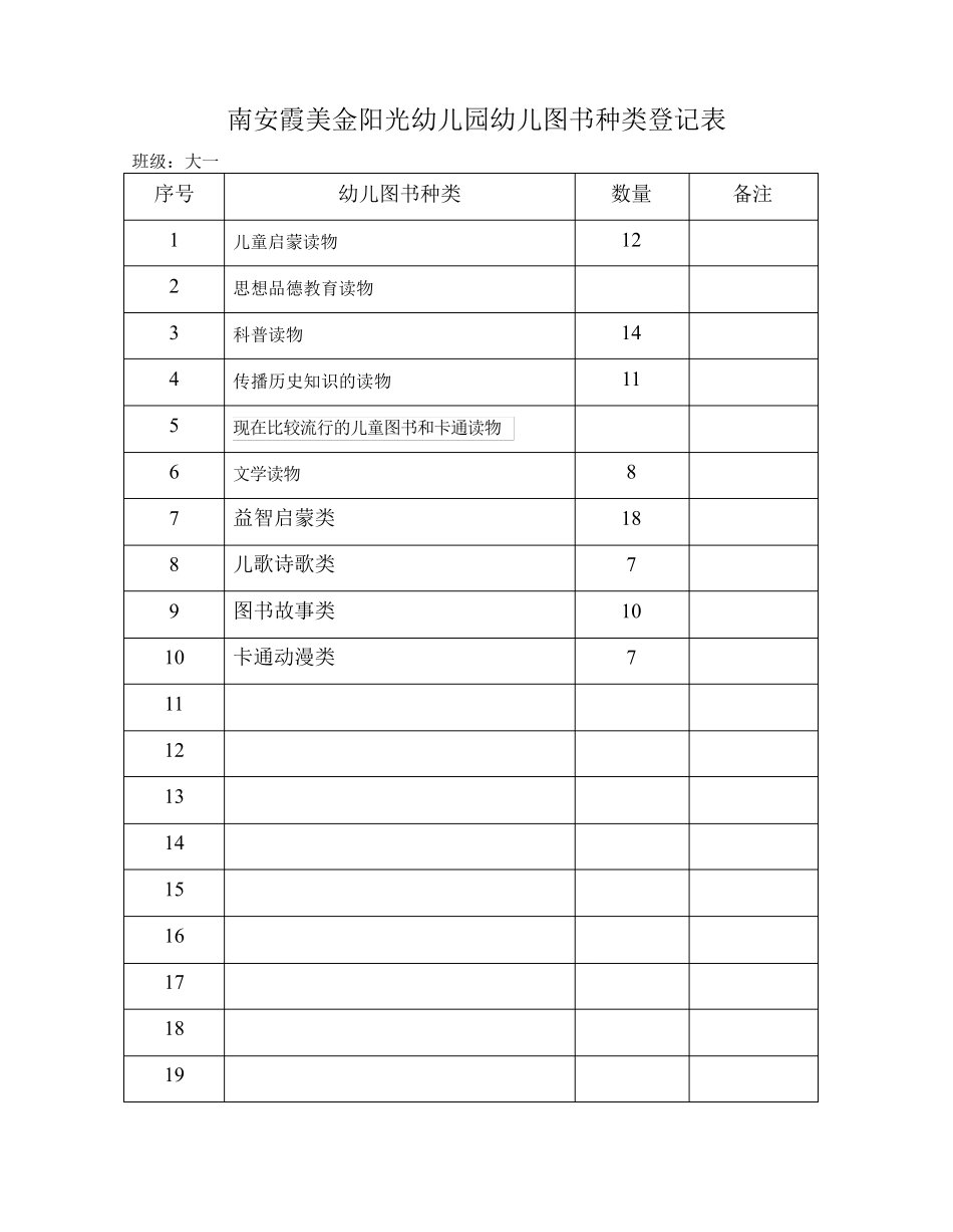 幼儿图书登记表_第1页