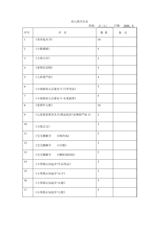 幼儿图书目录