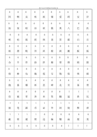 幼儿常用汉字表注音版