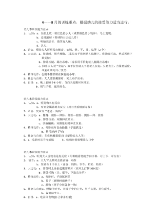 幼儿早期教育训练内容