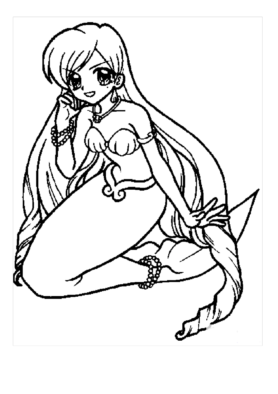 幼儿涂色卡通画美人鱼_第2页