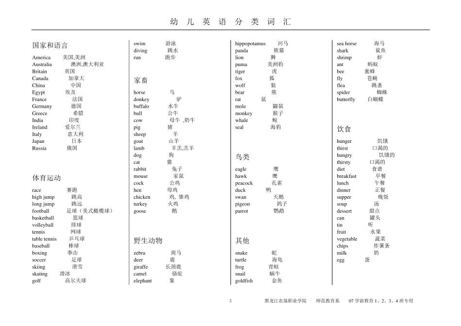 幼儿英语分类单词_第2页
