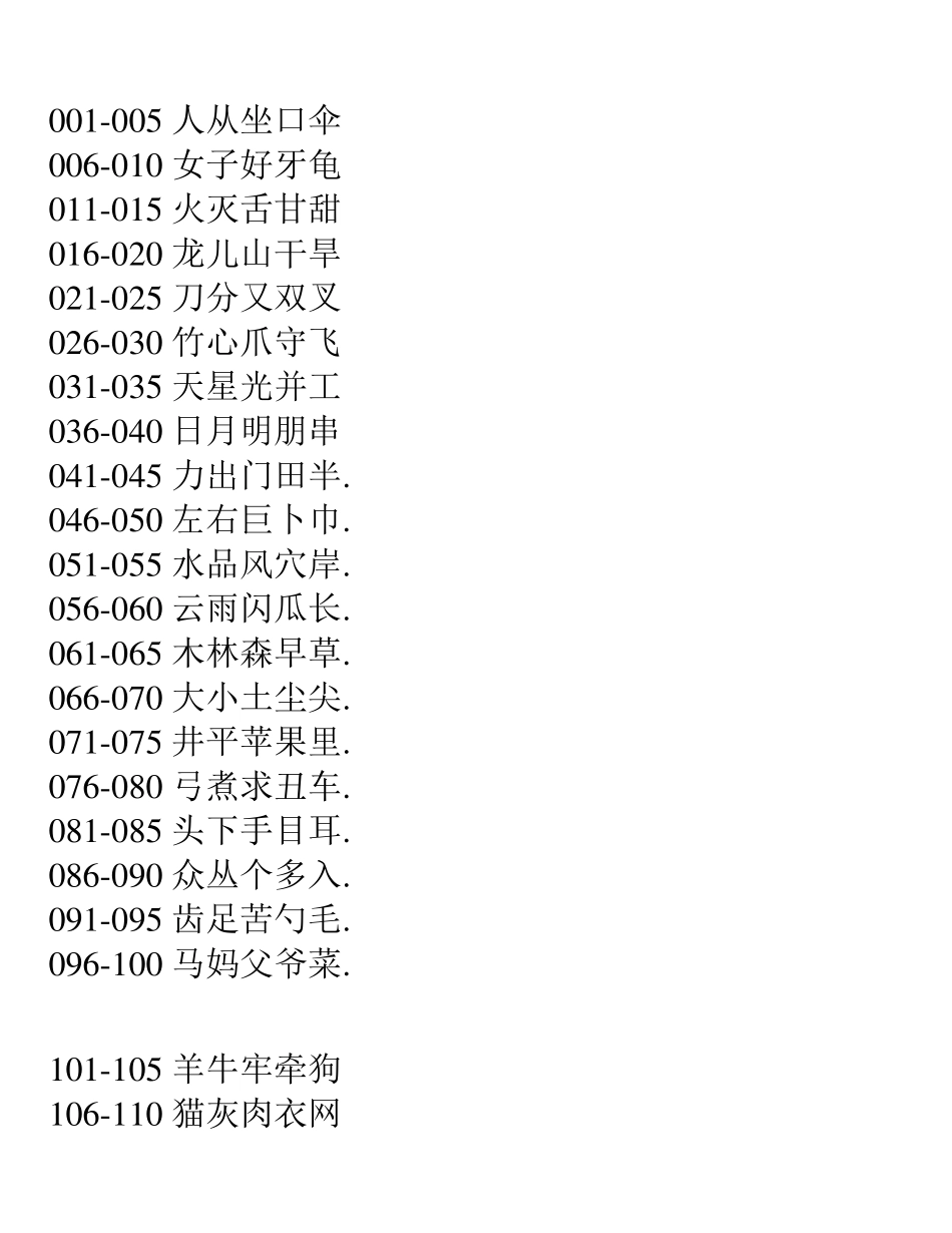 幼儿识字卡片1000字打印版(麦田拾字)_第1页