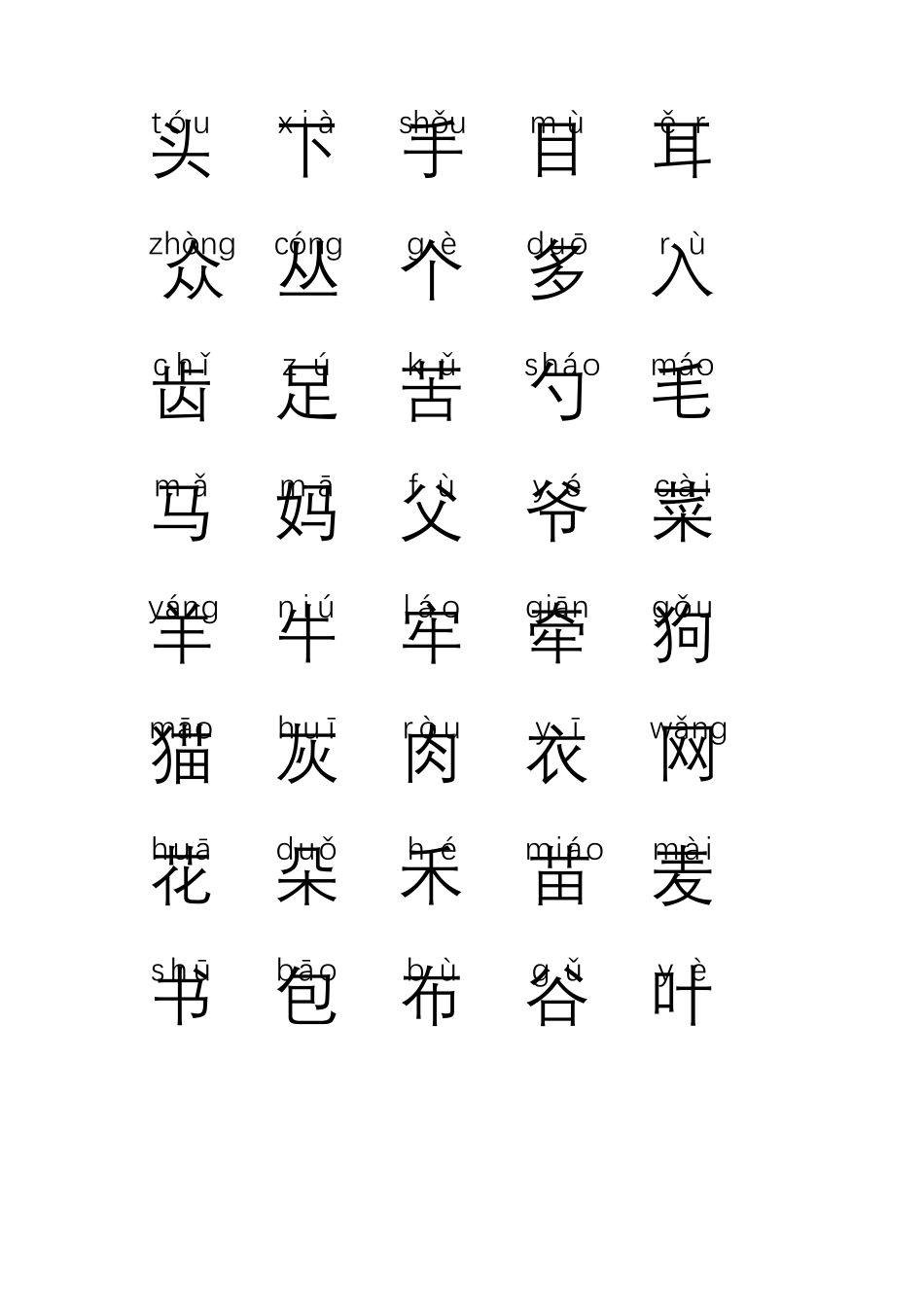 幼儿识字大全1000个常用汉字(带注音)_第3页
