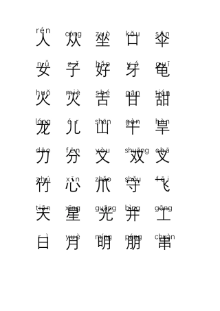 幼儿识字大全1000个常用汉字(带注音)