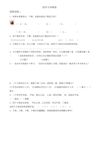 幼升小数学思维训练题库(共51套)