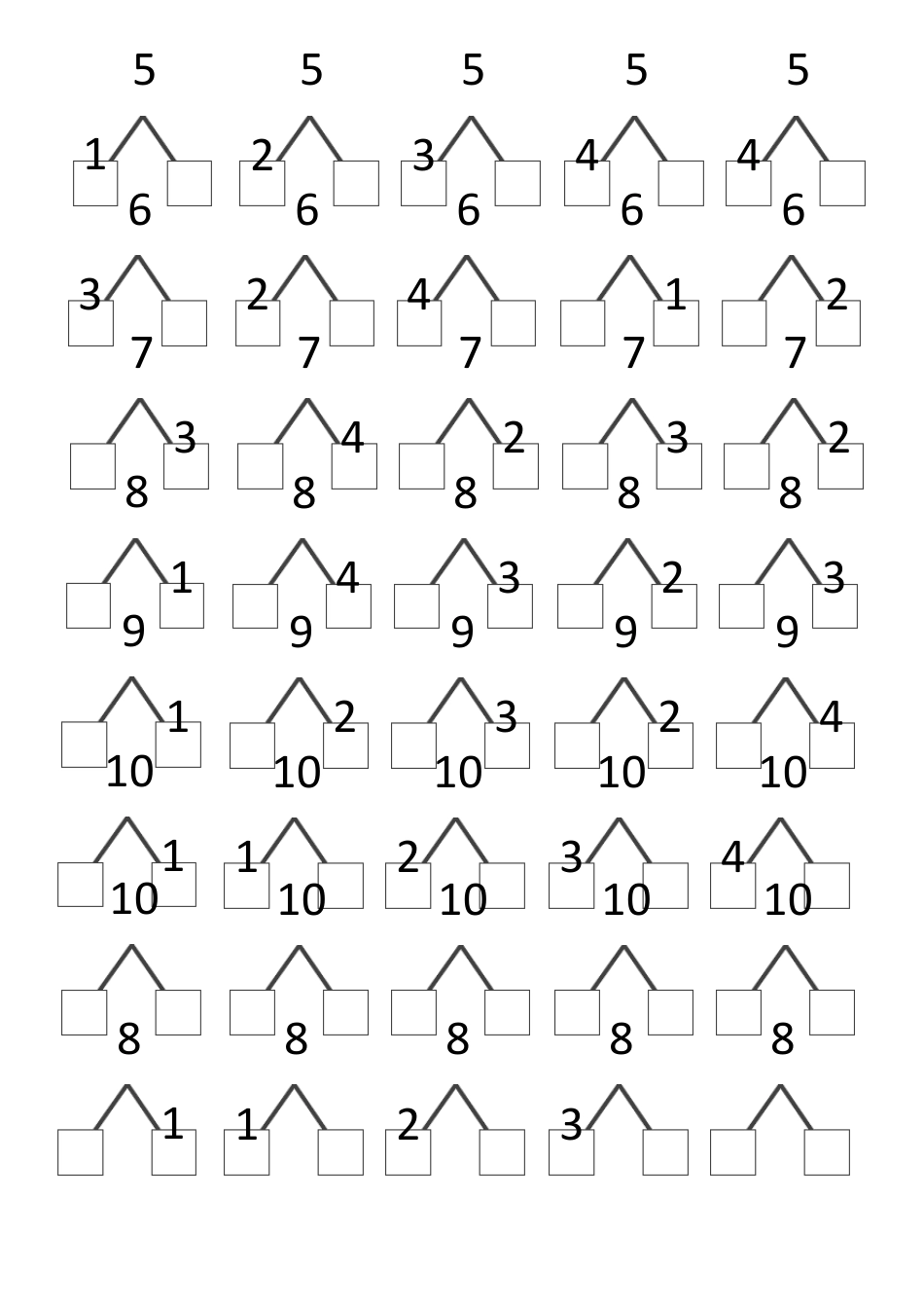 幼小衔接数学10以内的数字分解练习_第1页