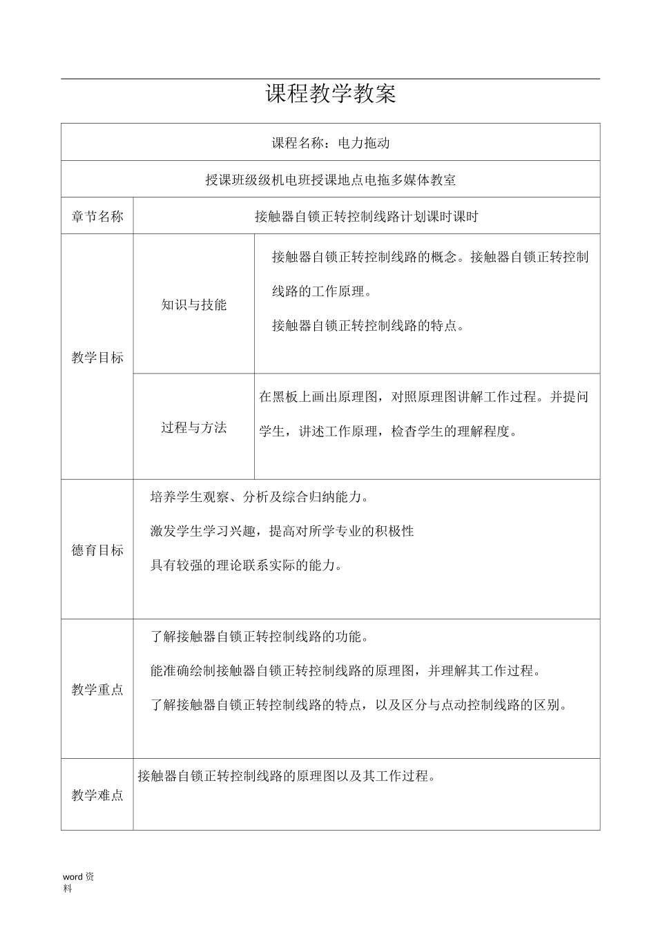 接触器自锁正转控制线路_第1页