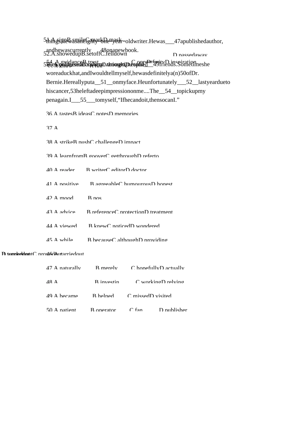 江苏高考英语试卷及答案_第3页